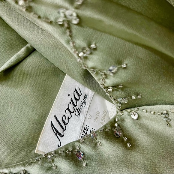 Sage Green 2 Piece Formal Long Gown - Picture 3 of 6